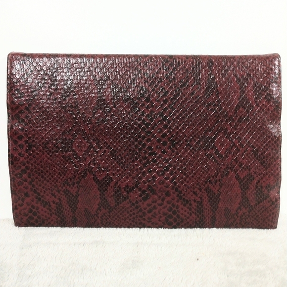 Shirl Miller LTD. Vintage Snakeskin Pattern Envelope Clutch Purse - Picture 6 of 9